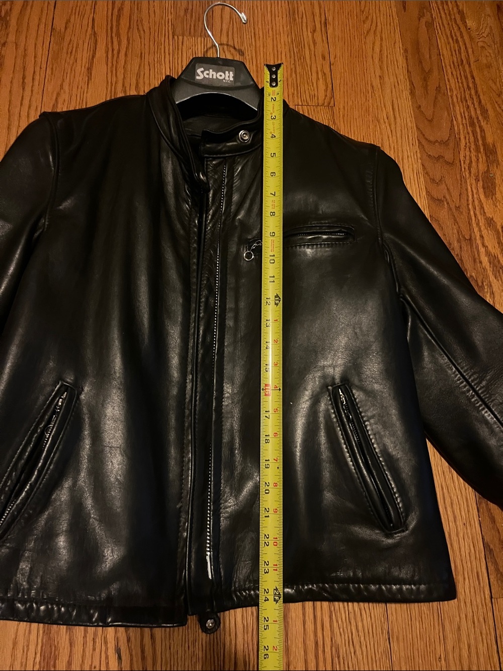 Schott NYC Black Leather Bomber Jacket - Picture 5 of 9